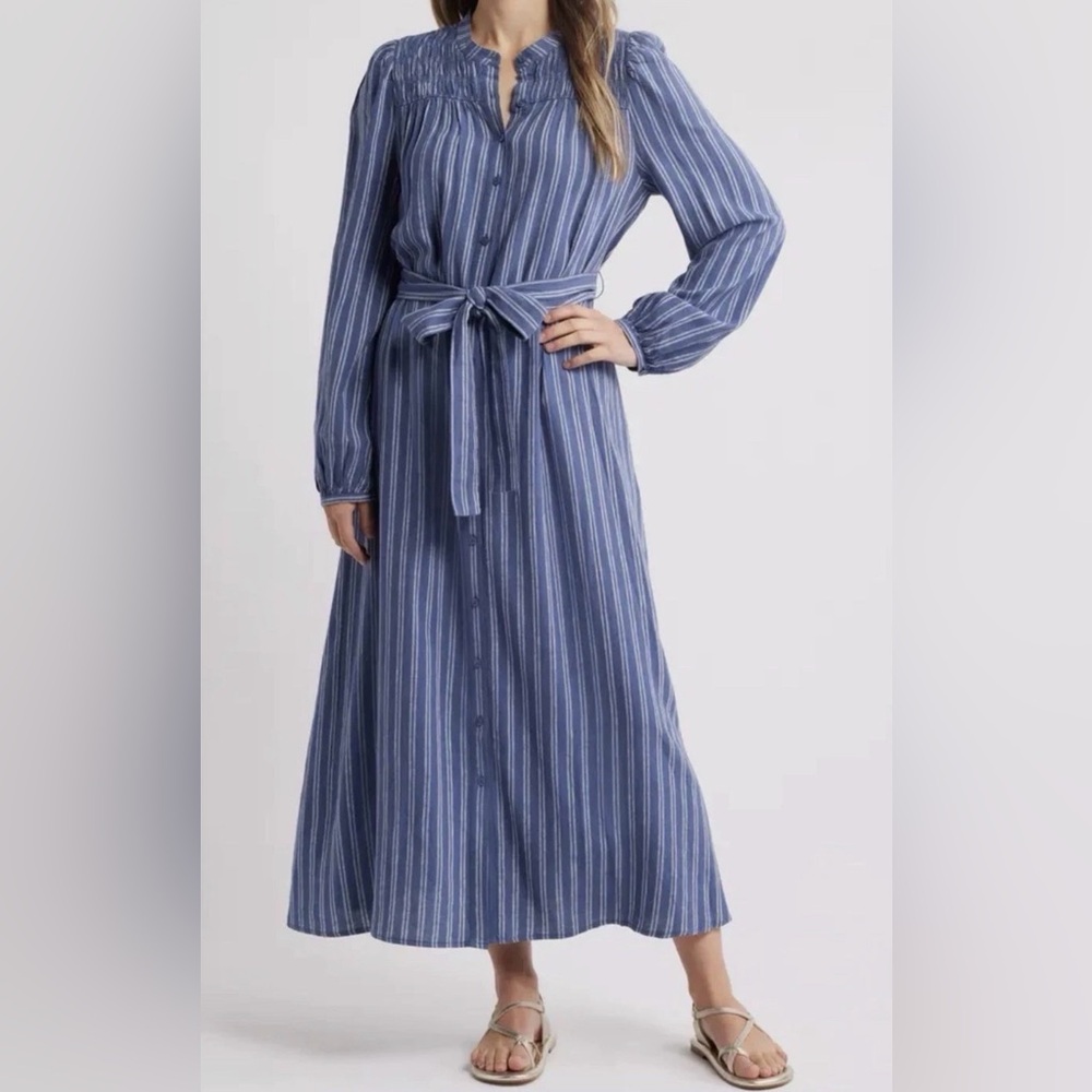Blue Striped Maxi Dress